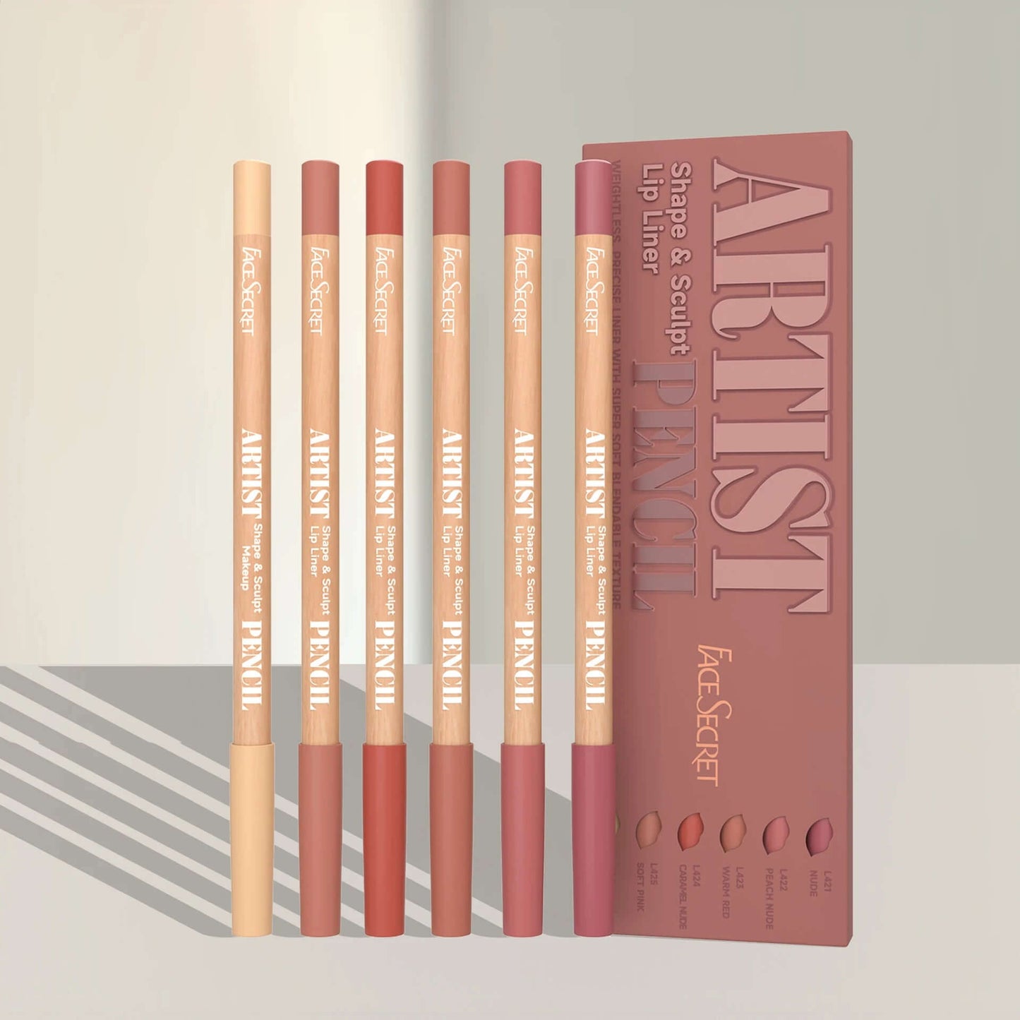 Lip Liner Pencil Set — Myelyora Artist Shape Sculpt, Matte Soft & Bendable