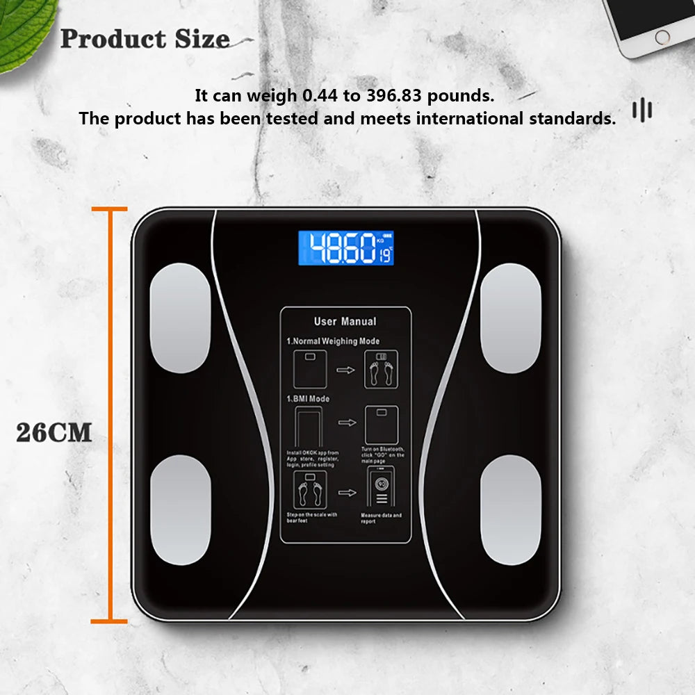 Smart Wireless Body Fat Scale — Digital Bathroom Scale with Body Composition Analyzer & Bluetooth App