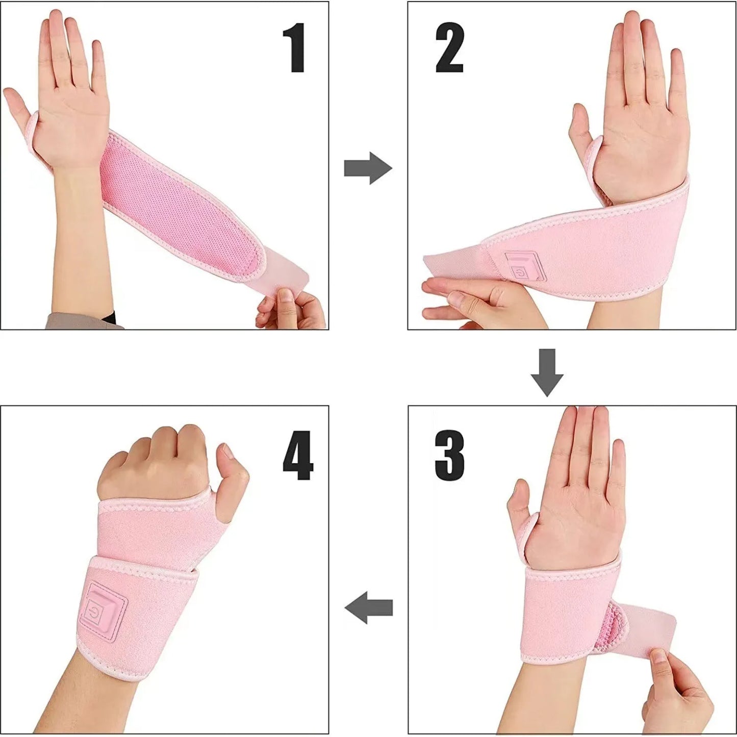 Smart Electric Heating Wrist Massager Brace Warm Arthritis Wristband Hot Compress Support Sleeve Hand Joint Brace Tool Health