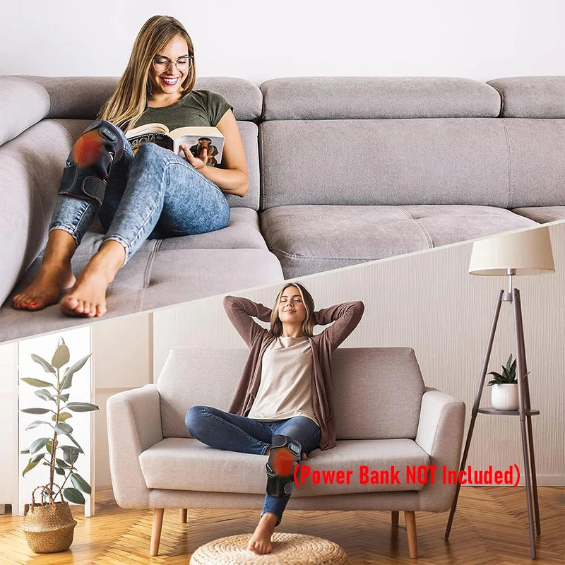 Electric Heated Vibration Knee Massage Pad 3 in 1 Massager for Shoulder Elbow Hot Compress Thermal Joint Brace Muscle Relaxation