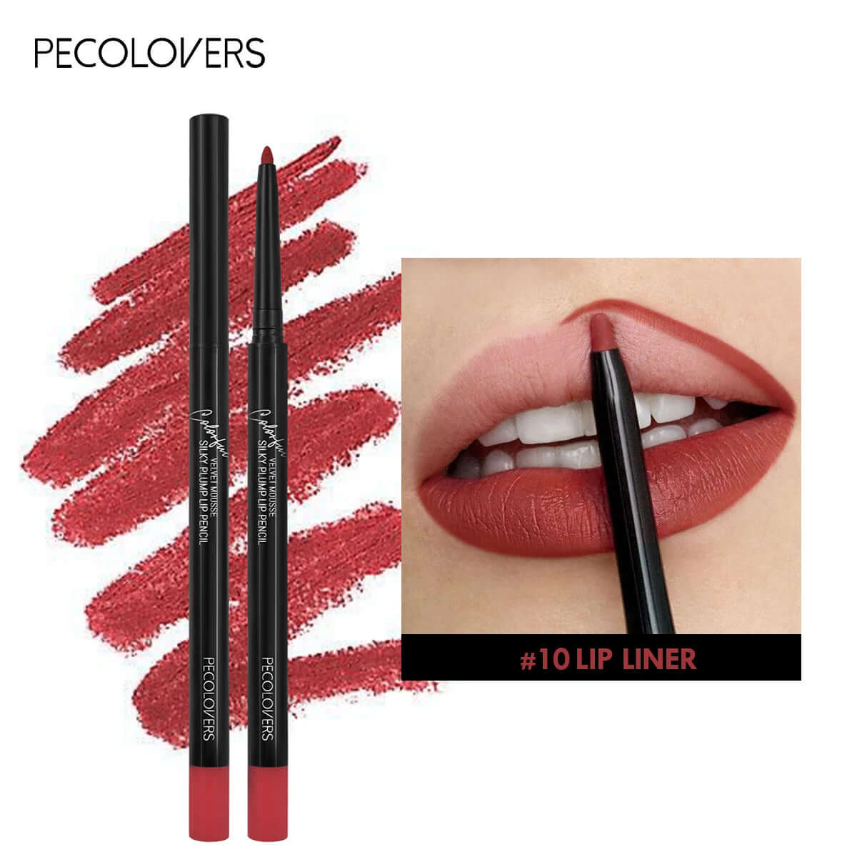 12-Color Waterproof Matte Lipliner Pencils — Red Contour Tint, Long-Lasting Lipstick