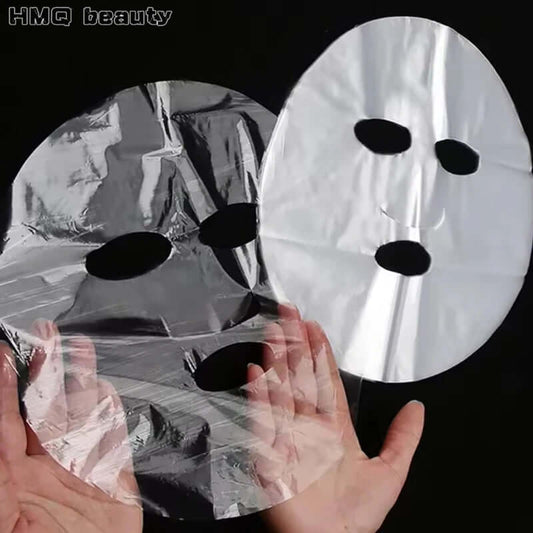 Disposable Full-Face Mask with Neck Stickers – Transparent Paper Wrap (500/100 Pcs)