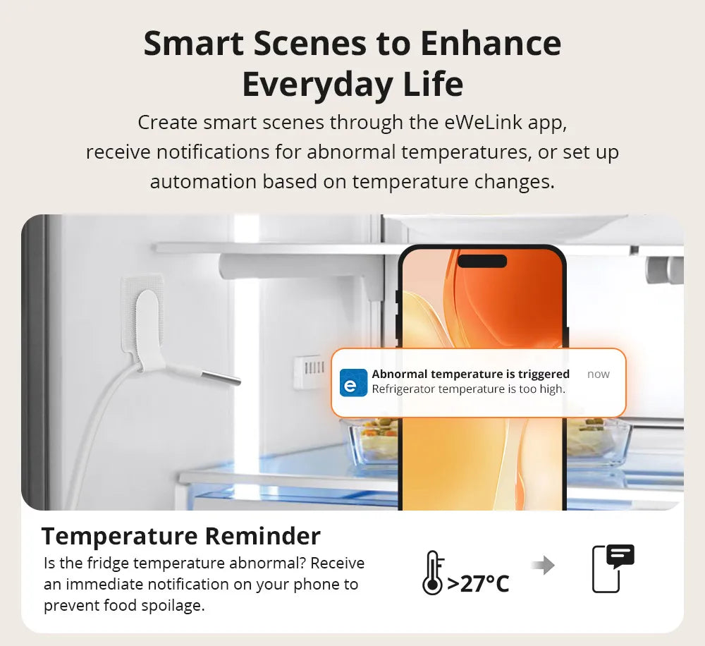 SONOFF SNZB-02LD IP65 Zigbee LCD Smart Thermometer With Probe Detect Pool Bathtub Fridge Freezer Liquid Temperature Measurement